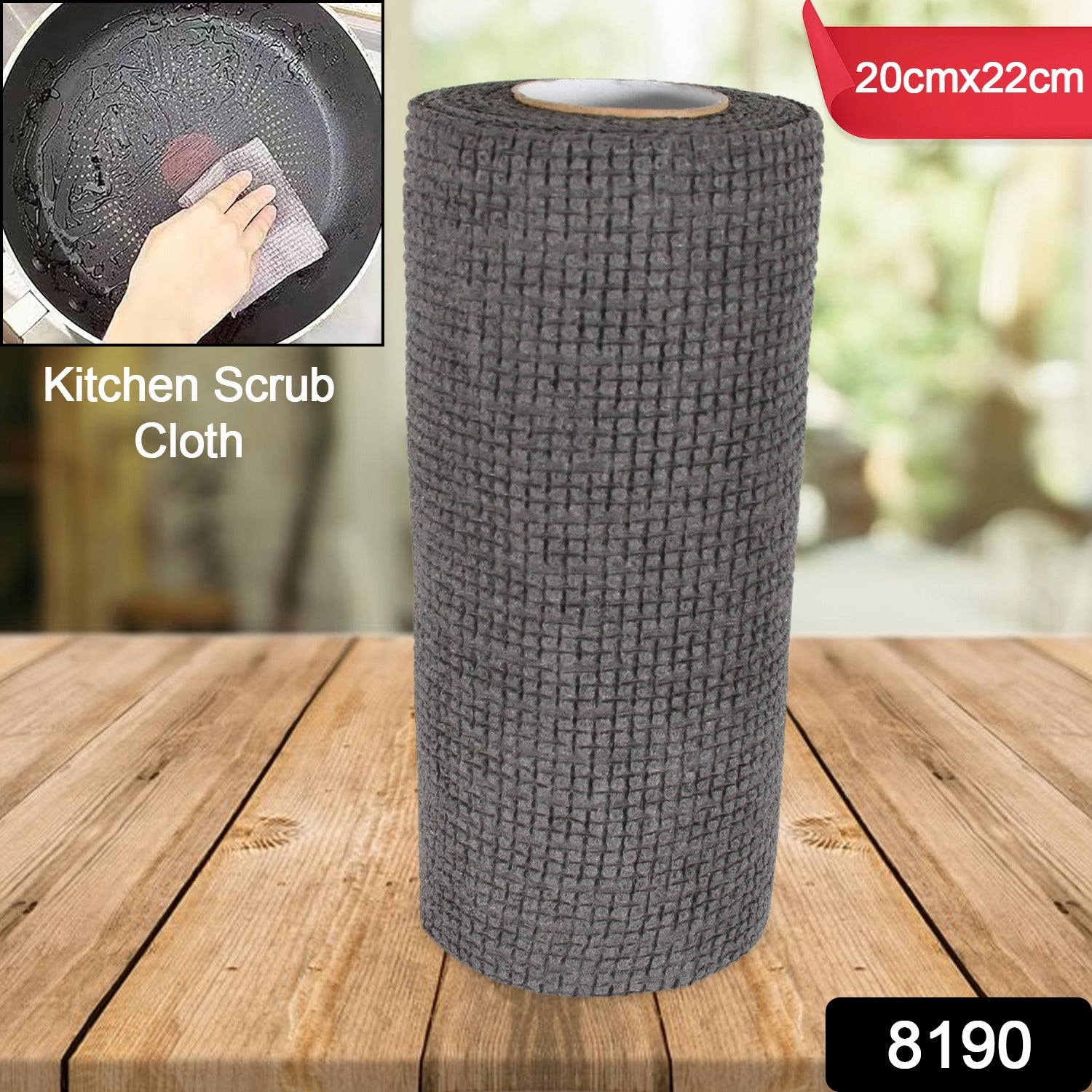 Durable Kitchen Scrub Cloth, Microfiber Cleaning Cloth Roll, Kitchen Wear-Resist - 8190_kitchen_scrub_cloth_20x22cm