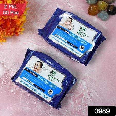 Beautiful Basics Normal  Oily Skin Face Wipes (2 Pkts X 50 Pcs Wipes) - Superior eMart