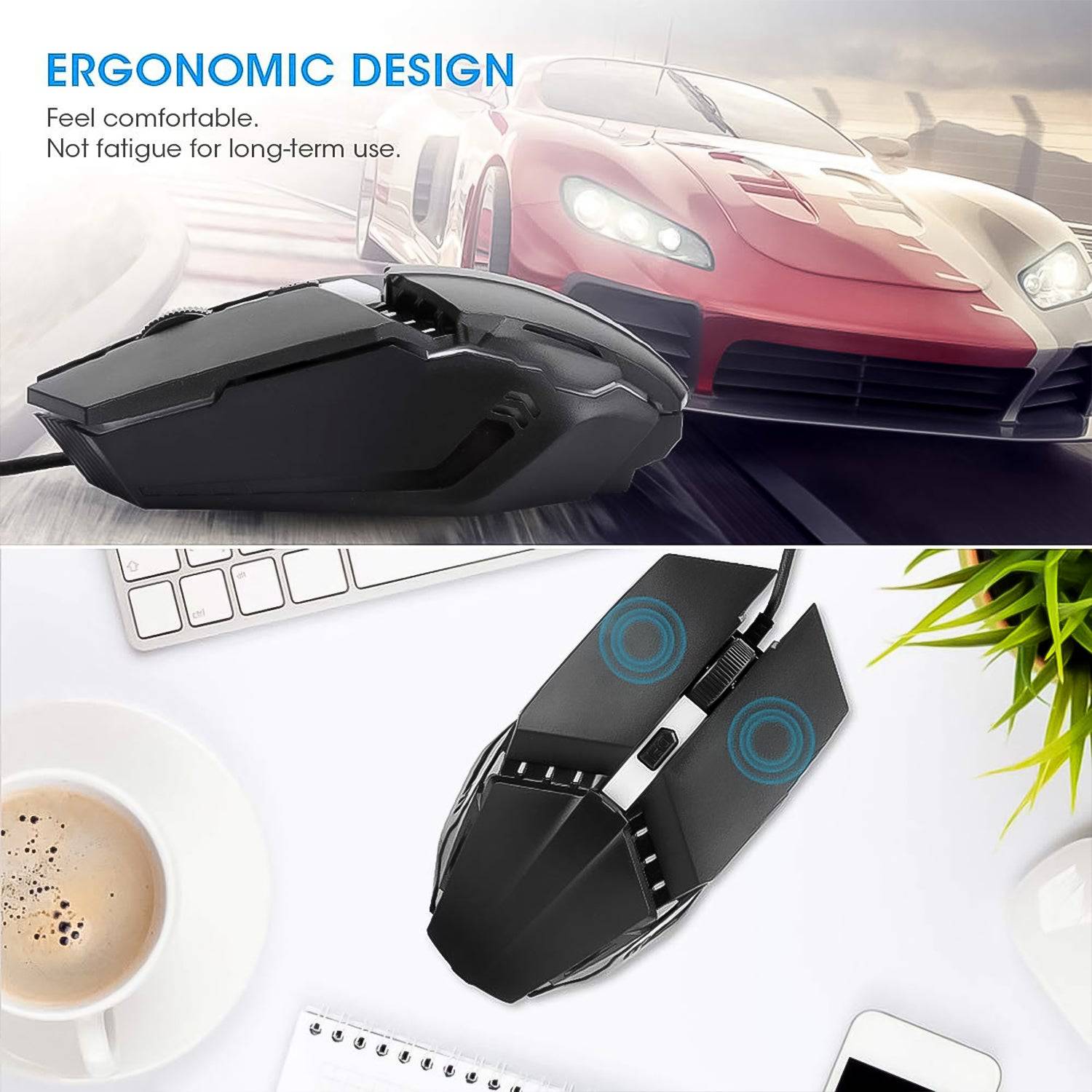 Usb Wired Mouse Ergonomic Design Gaming Mouse (1 Pc) - Superior eMart