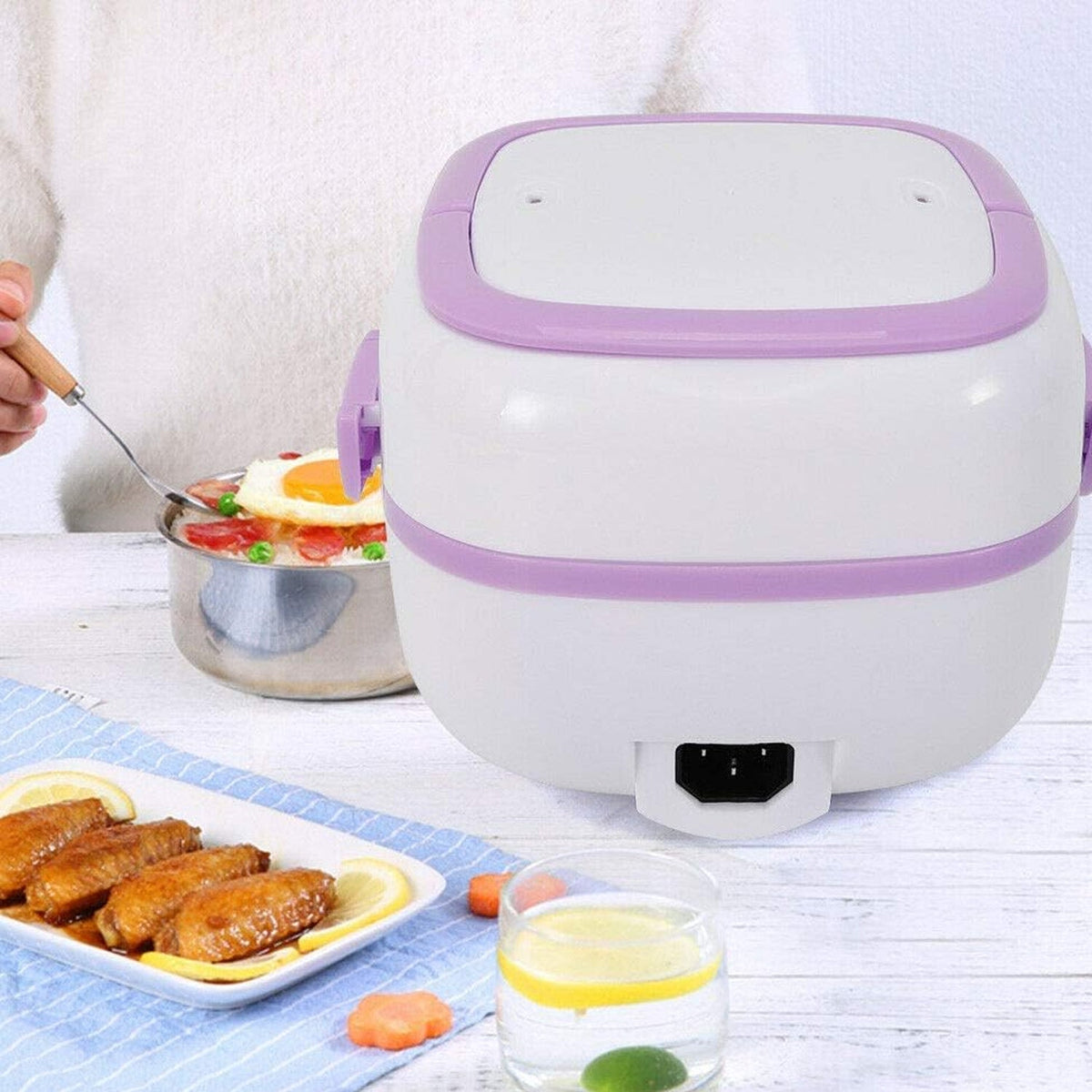 Electric Lunch Box Portable Food Warmer Food Heating Lunch Box Removable Food-Gr - 10027_electric_lunch_box_200v