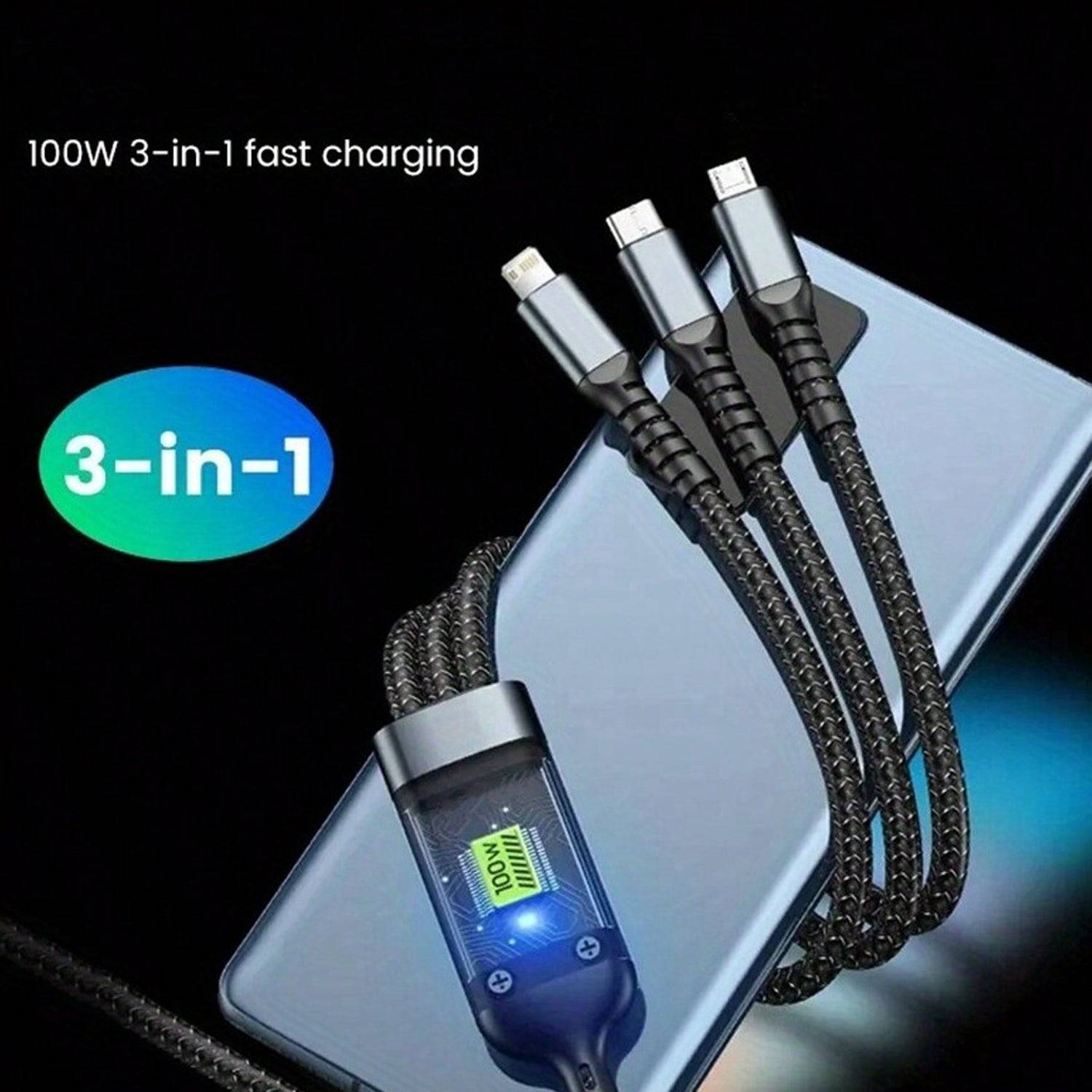 3-in-1 Super Fast Charging Cable 100w - Superior eMart