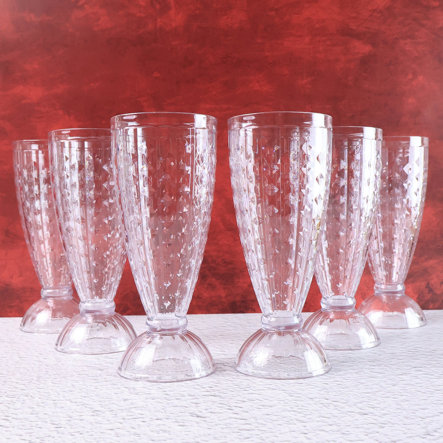 Transparent Milkshake Glass Set (400ml  6 Pc)