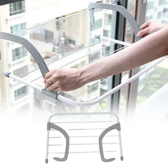 0333 Metal Steel Folding Drying Rack For Clothes Balcony Laundry Hanger For Small Clothes Drying Hanger Metal Clothes Drying Stand Socks And Plant Storage Holder Outdoor  Indoor Clothes-towel Drying Rack Hanging On The Door Bathroom - Superior eMart