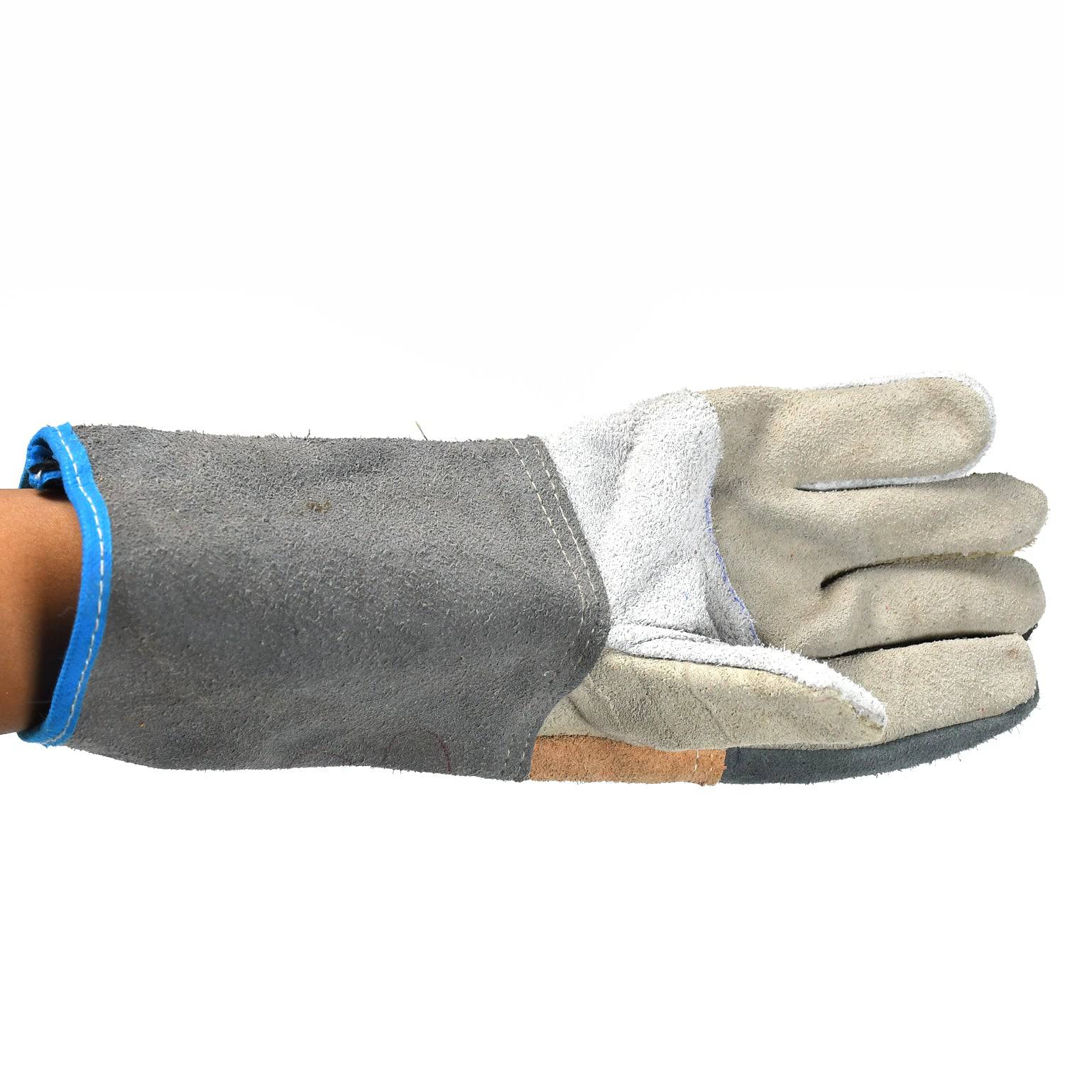 0704 Industrial Heavy Duty Welding Leather Glove With Inner Lining Heat And Abrasion Resistance Glove (1 Pc ) - Superior eMart