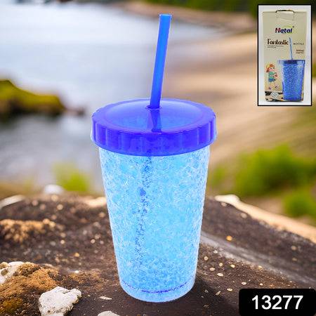 Plastic Reusable Sipper Tumbler With Lid And Straw (1 Pc  500 Ml  Mix Color  1 Pc) - Superior eMart