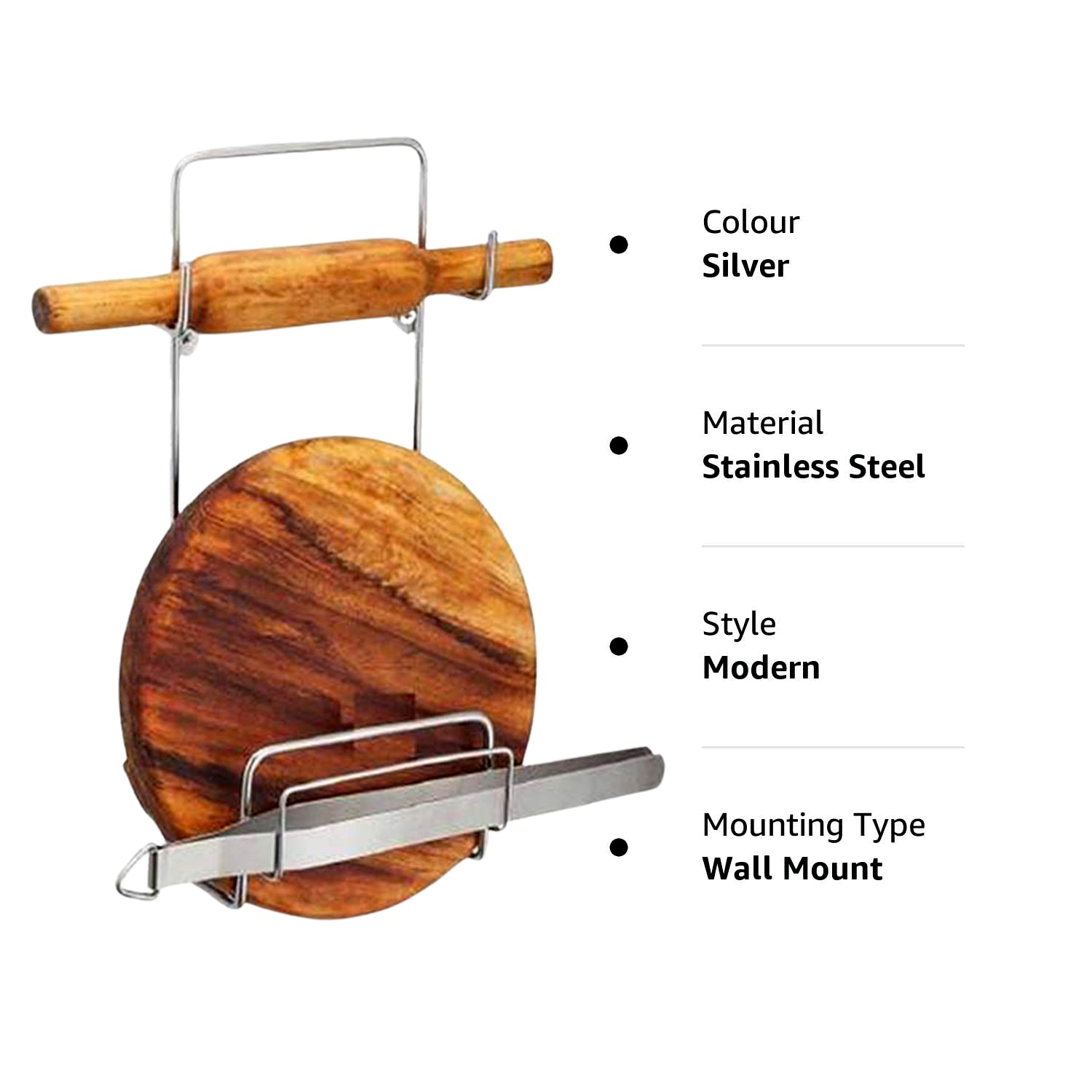 Belan / Chimta / Rolling Pin Board / Multi-purpose Rack For Kitchen (1 Pc )