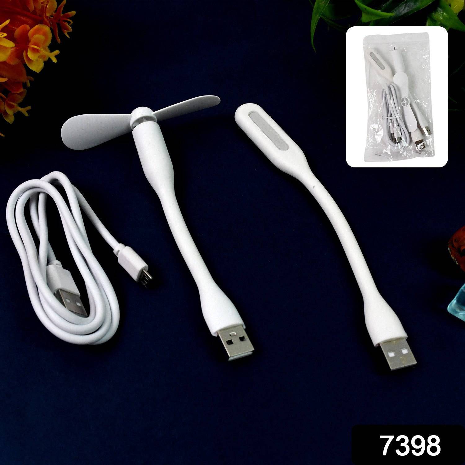 Portable Mini Usb Fan Usb Light  Micro Usb Cable (3 Pcs Set) - Superior eMart