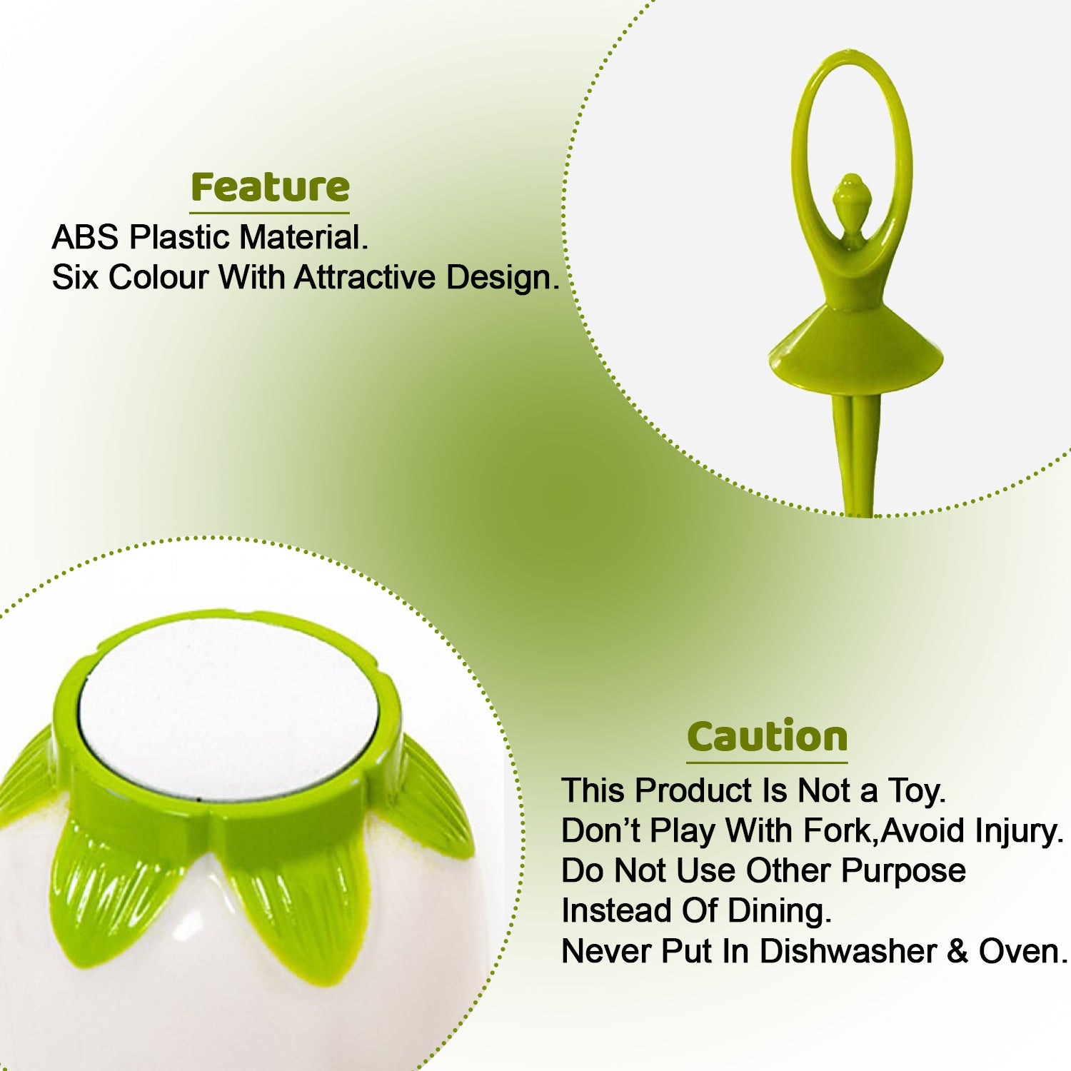 Dancing Doll Fruit Cutlery With Stand Set Of 6.