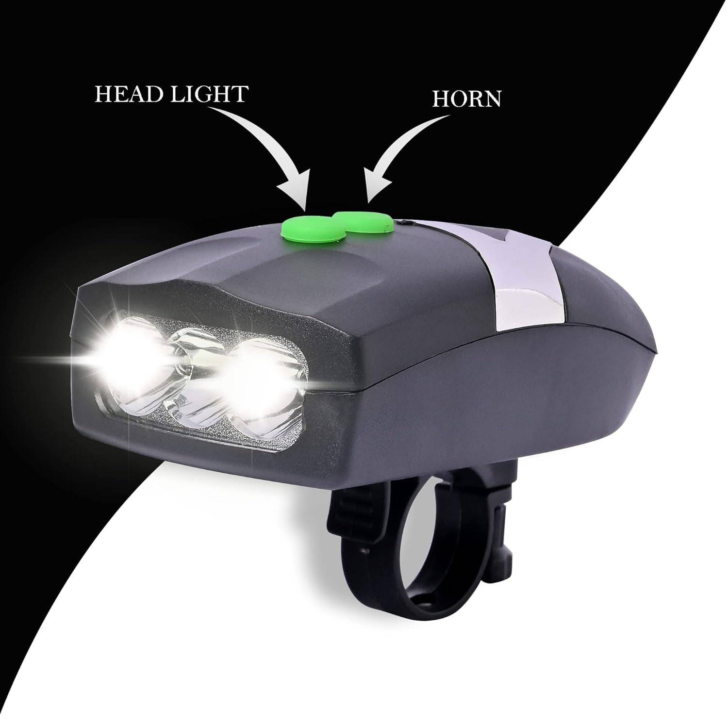 Bicycle 3 Led White Headlight Lamp (1 Pc  Battery Not Included) - Superior eMart