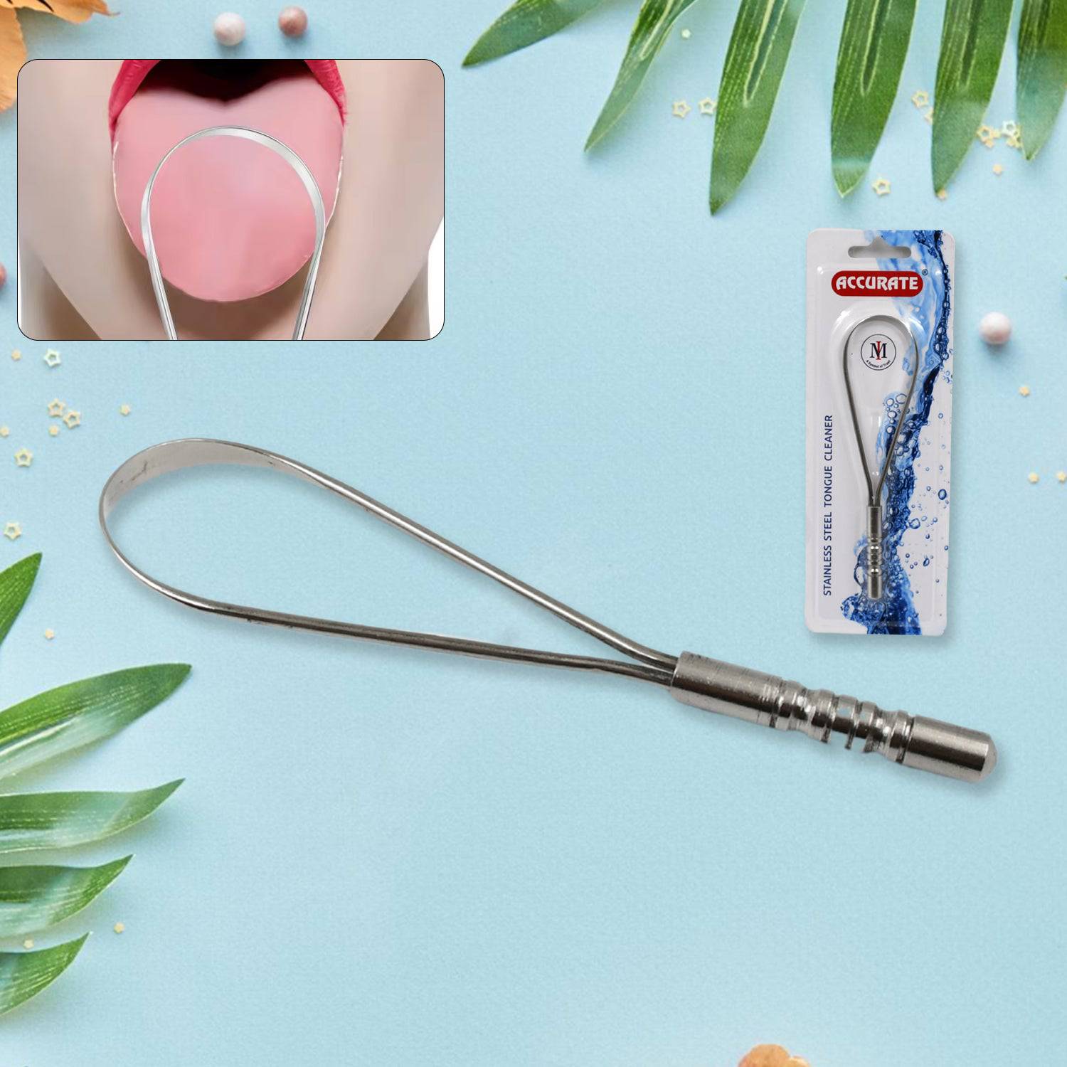 Steel Tongue Cleaner Tongue Scraper (1 Pc) - Superior eMart