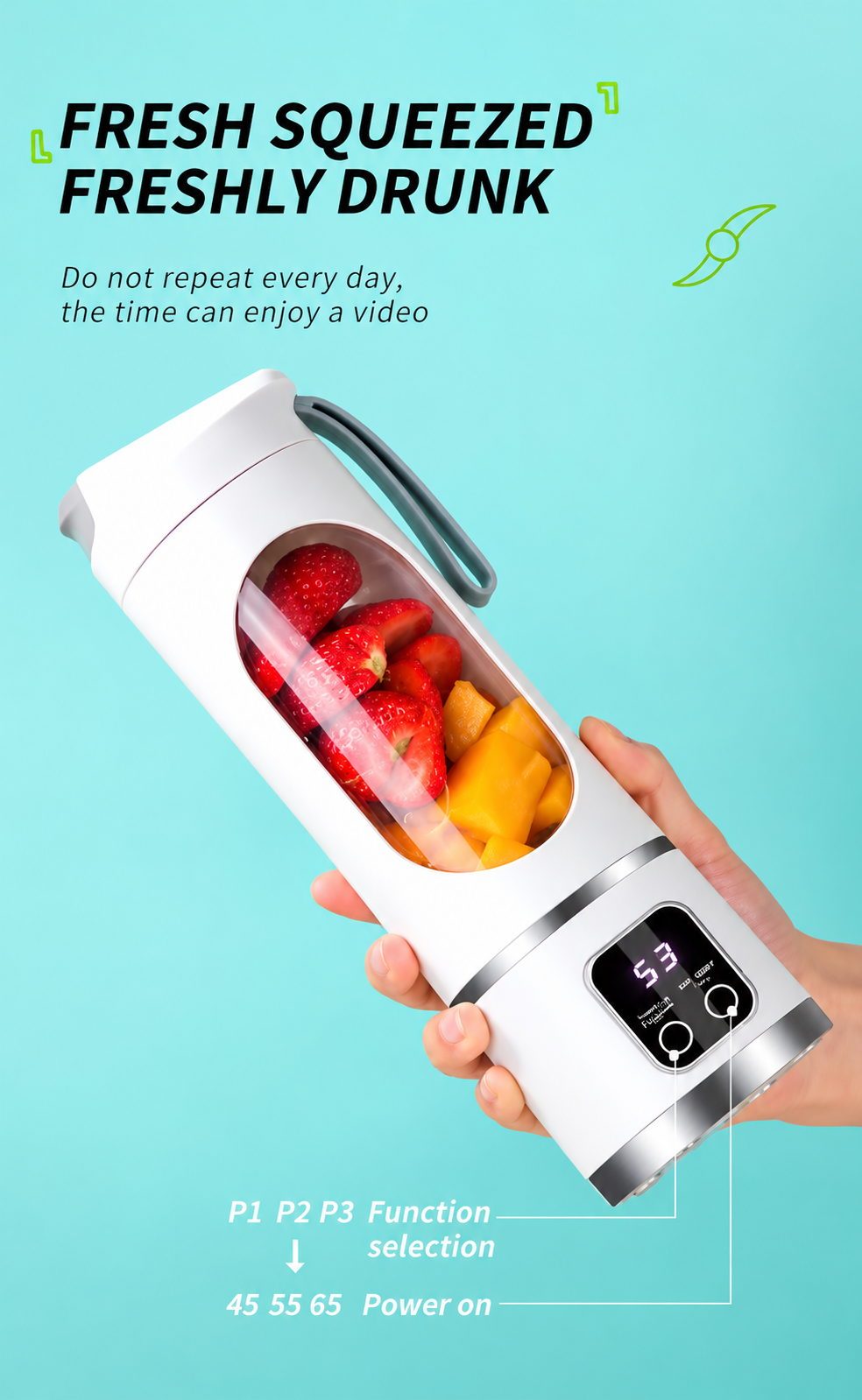 PortableBlender Electric Juicers Fruit Mixers USB Rechargeable Smoothie Mini Blender Personal Juicer 10 Blades 3 Gears With 1300 Mah Rechargeable Battery-Smoothie Juicer