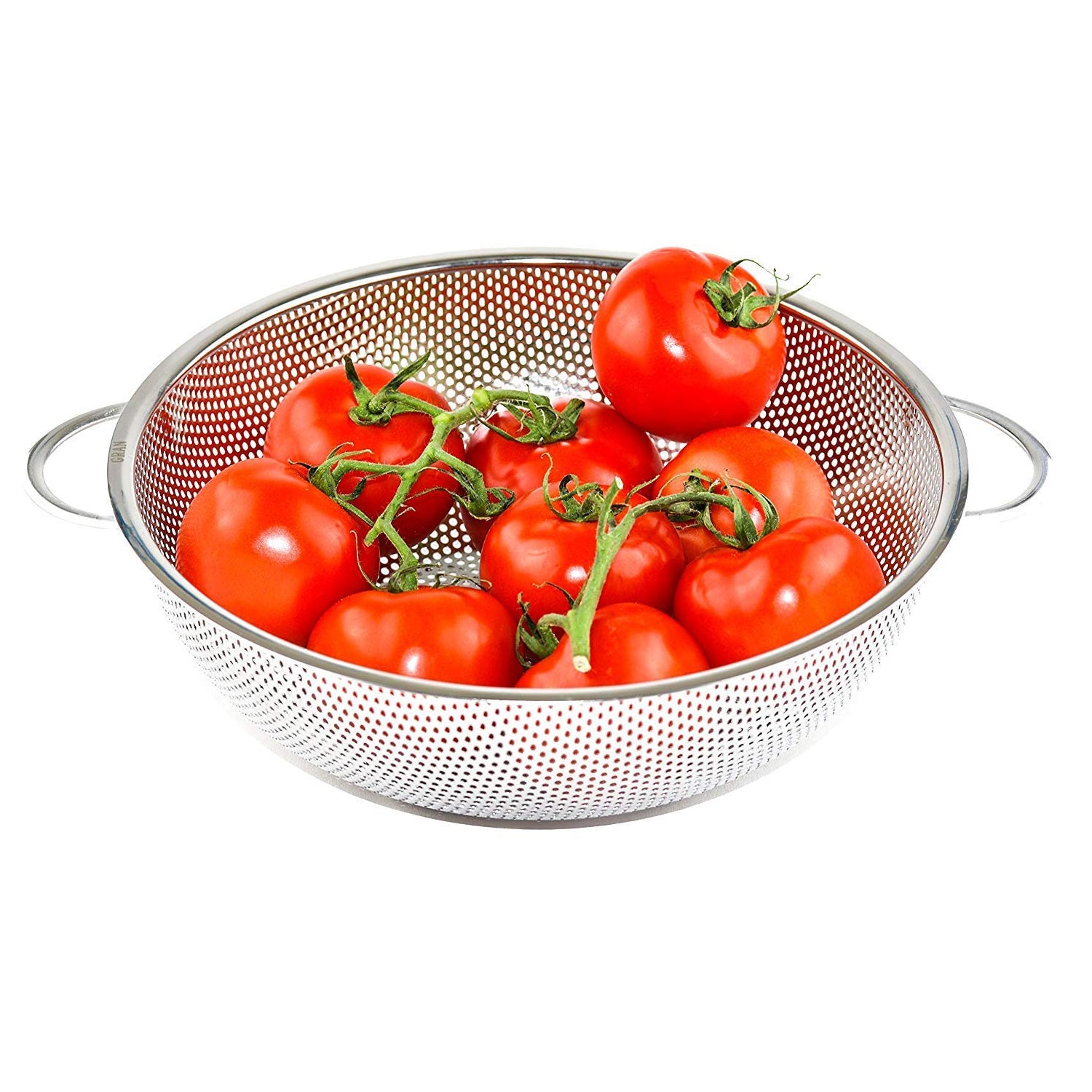 Stainless Steel Colander With Handle | Large Metal Mesh Basket Strainer For Pasta, Spaghetti, Berry, Veggies, Fruits (1 Pc  25.5 Cm)