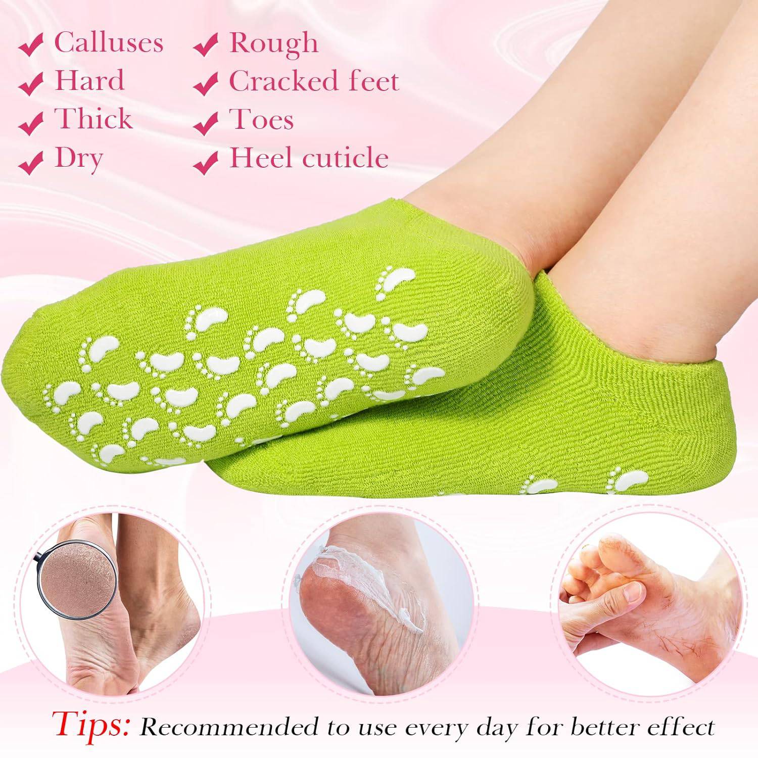 0520 Gel Socks Soft Socks For Repairing And Softening Dry Cracked Feet Skins Comfortable Socks (1 Pair) - Superior eMart