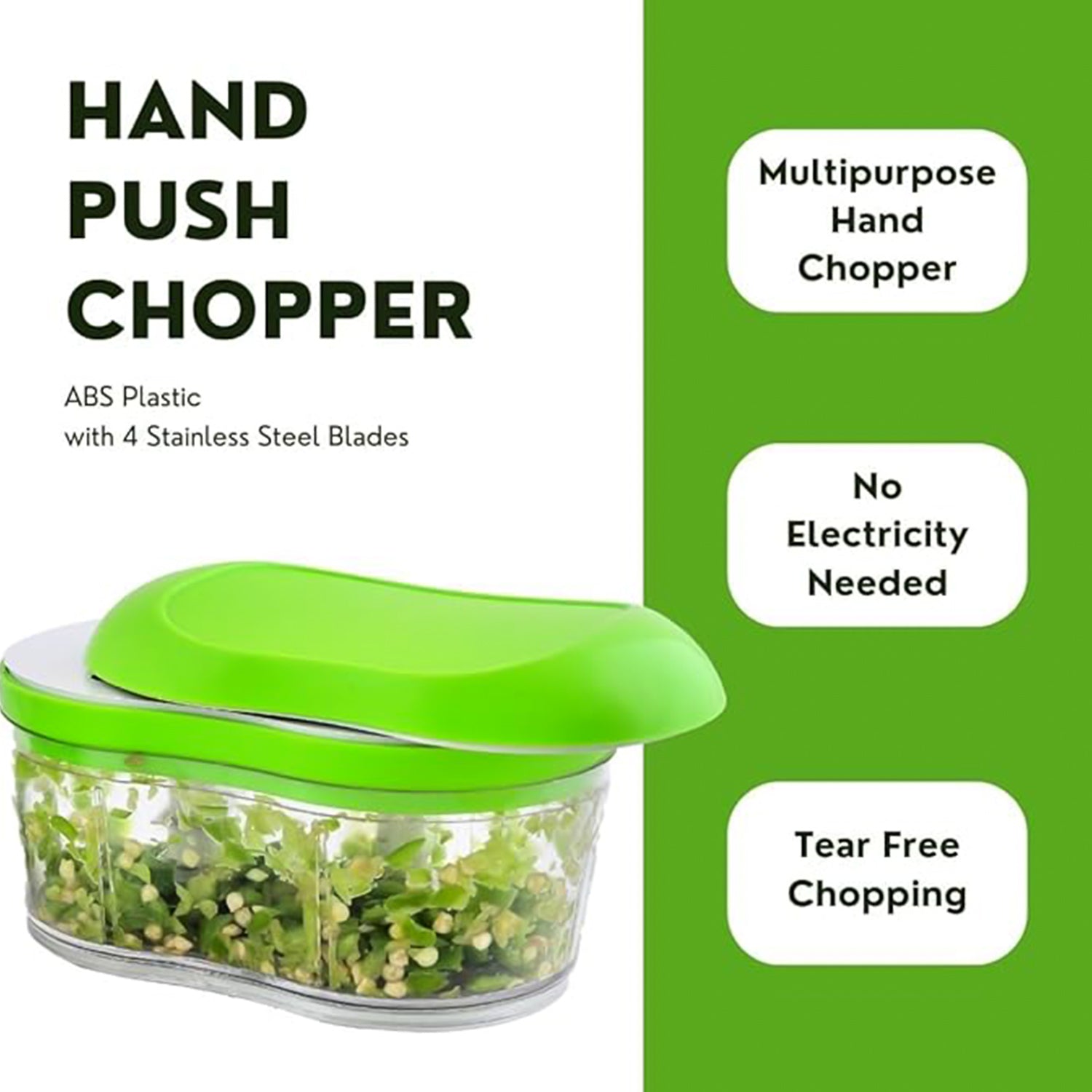 Manual Hand Push Garlic Cutter Vegetable Chopper (1 Pc)