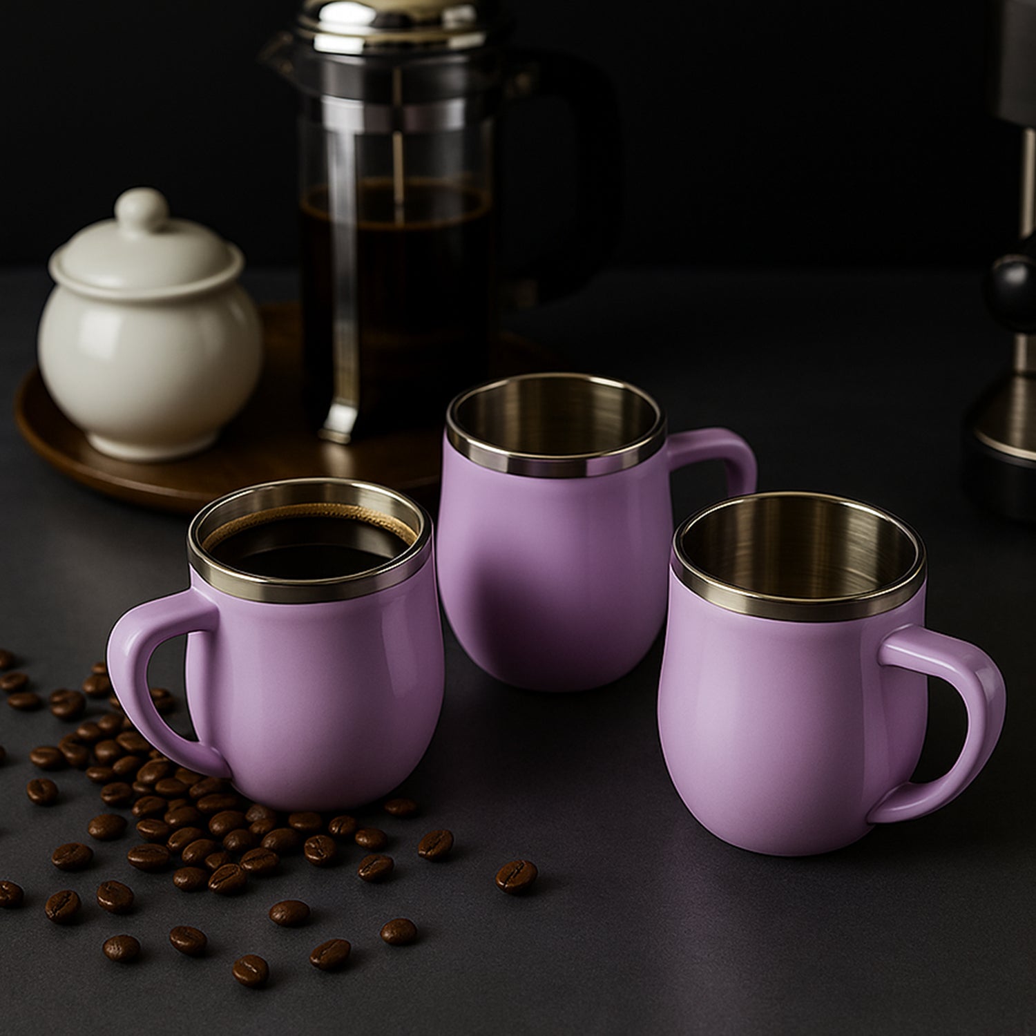 Double Wall Stainless Steel Mug Set (6pc200ml)