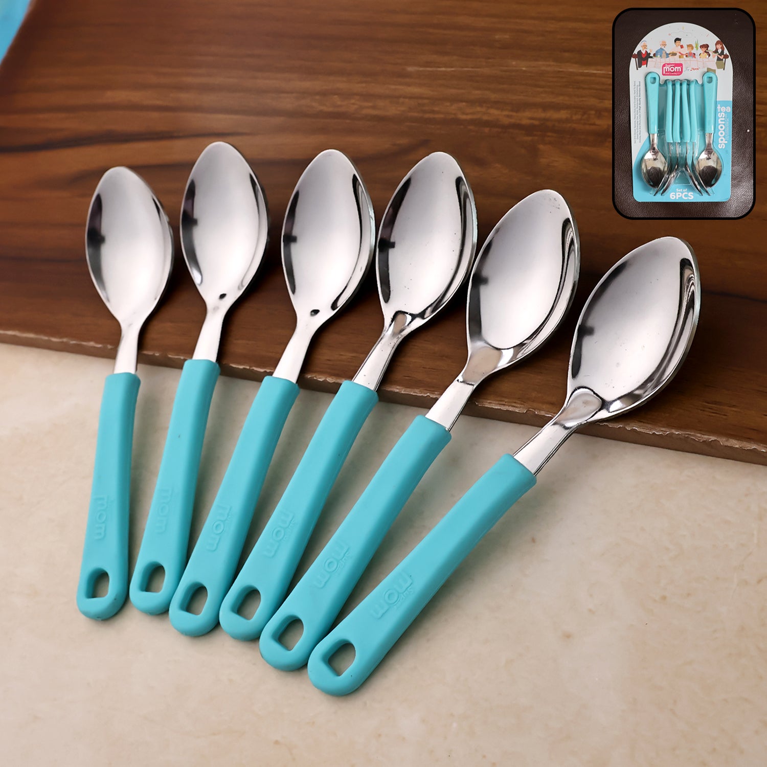 Superior eMart Stainless Steel Tea Spoons Set - 6 Pieces