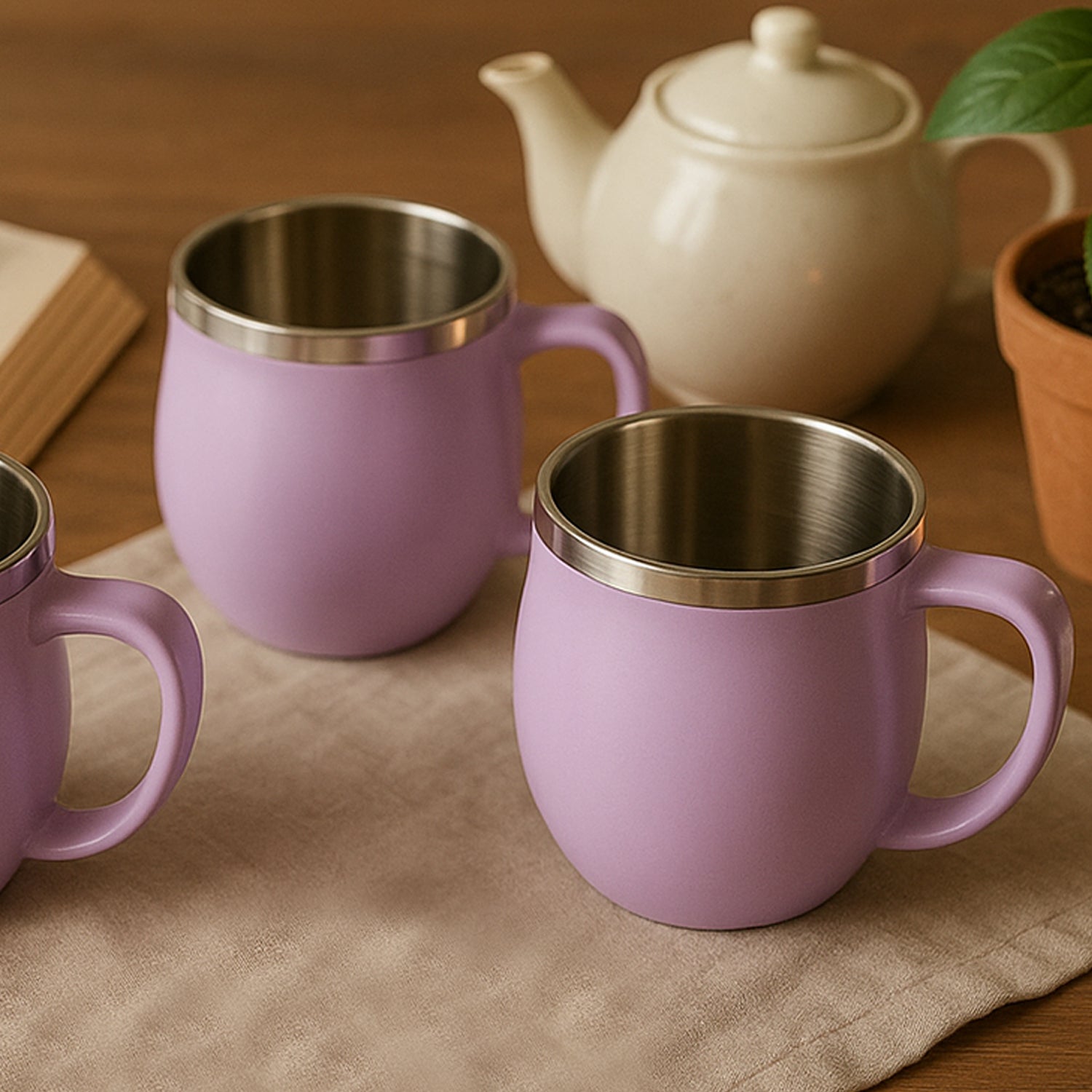 Double Wall Stainless Steel Mug Set (6pc200ml)