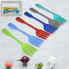 Multipurpose Silicone Spoon, Silicone Basting Spoon Non-Stick Kitchen Utensils H - 5692_silicone_fork_spoon_6pc_no34