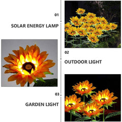 Garden Solar Sunflower Outdoor Led Light  Inserted Ground Simulation Plant (4 Pcs Set) - Superior eMart