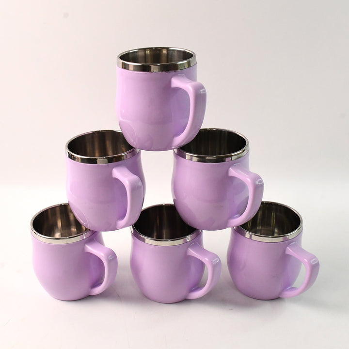 Double Wall Stainless Steel Mug Set (6pc200ml)
