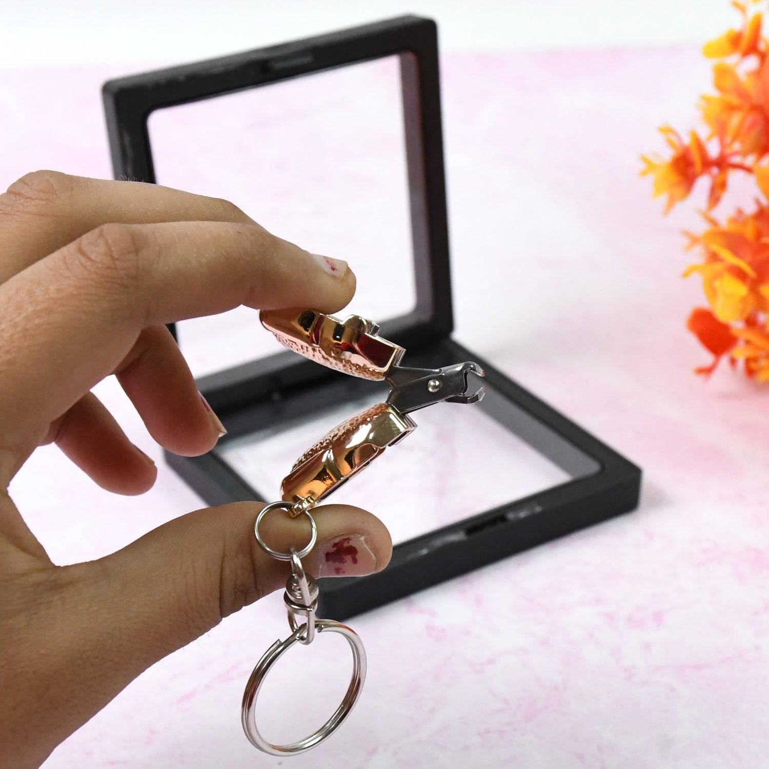 Nail Clipper Keychain With 3d Floating Frame Display Case (1 Set) - Superior eMart