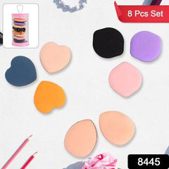 Mini Finger Makeup Powder Puff (Multicolour 8 Pcs Set) - Superior eMart