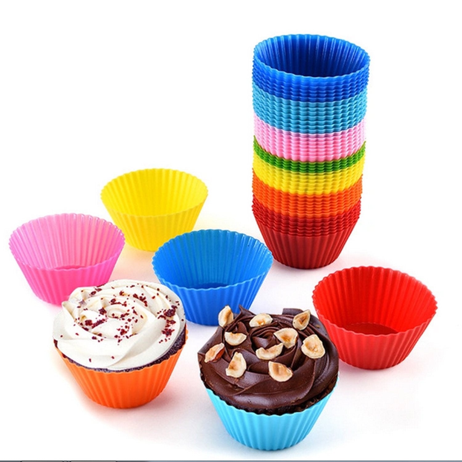 Superior eMart Silicone Cupcake Baking Molds - 12 Pack