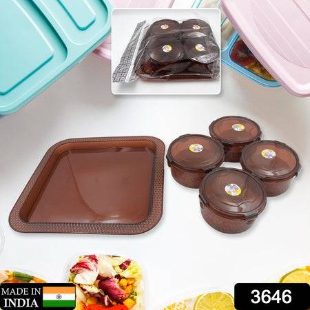 3646 Elegance Tray Plastic Airtight 4 Pieces Storage Container And 1 Piece Serving Tray With Lids - Superior eMart