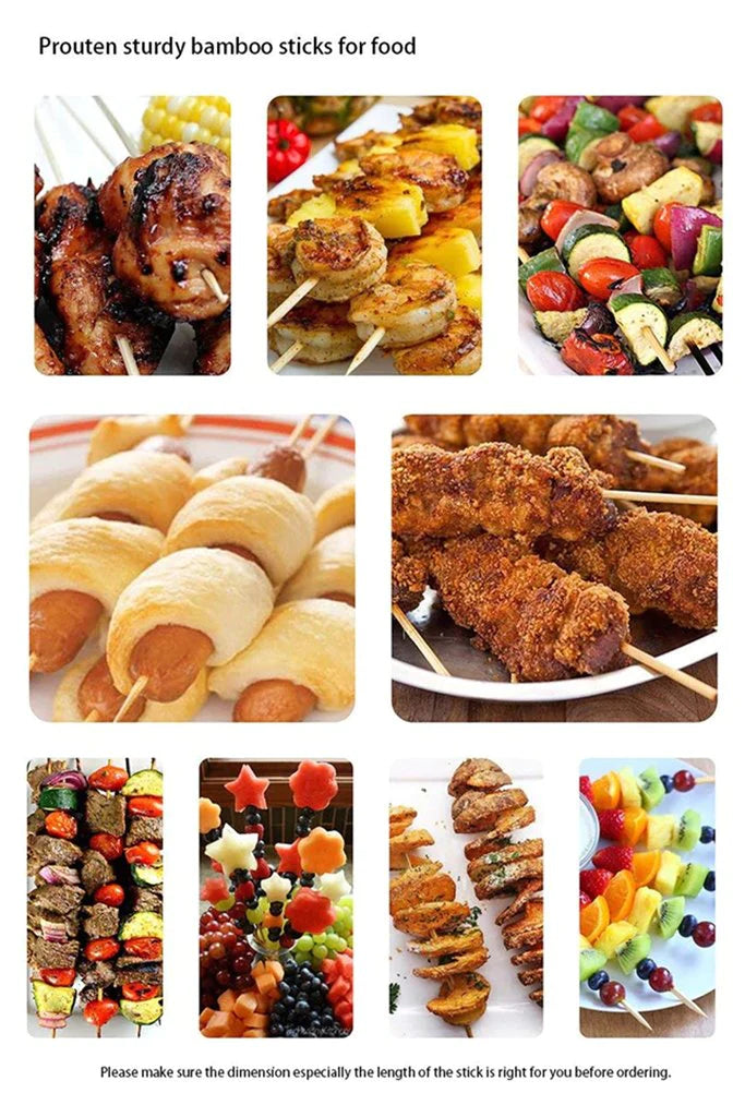 BBQ, Kebab, Fruit Wooden Sticks (20cm)