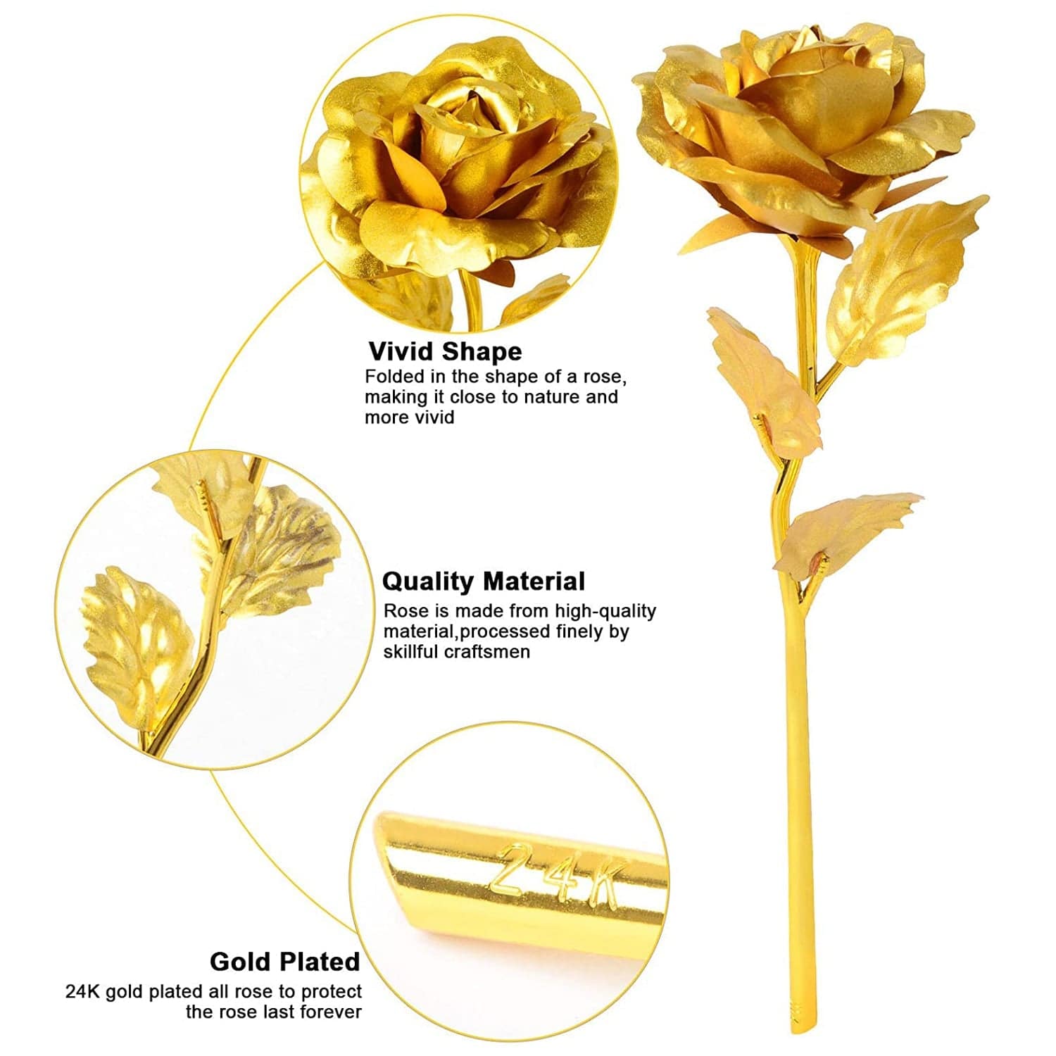 0879 B Golden Rose Used In All Kinds Of Places Like Household Offices Cafes Etc. For Decorating And To Look Good Purposes And All. - Superior eMart