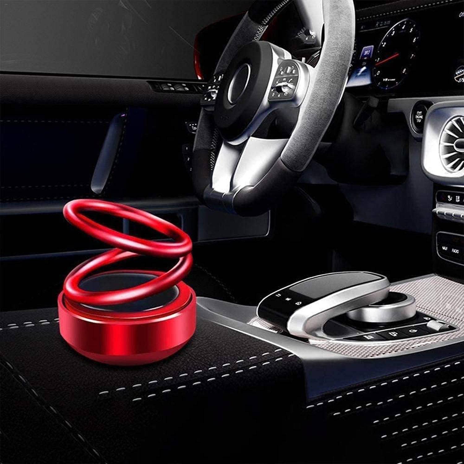 6319 Solar Power Car Aroma Diffuser 360double Ring Rotating Design Car Fragrance Diffuser Car Perfume Air Freshener For Dashboard Home Office - Superior eMart