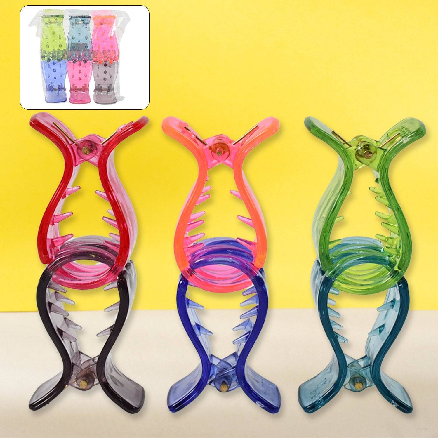 Big Hair Clips For Girls Kids Hair Accessories (6 Pcs Set  Transparent) - Superior eMart