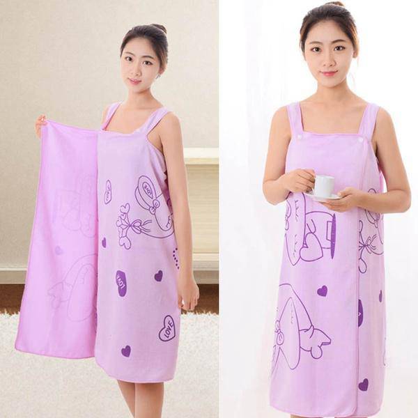 1453a Soft Cotton Bathrobe For Girls  Women  Bath Robe Towel For Women Quick Dry Dress Towel For Ladies. - Superior eMart