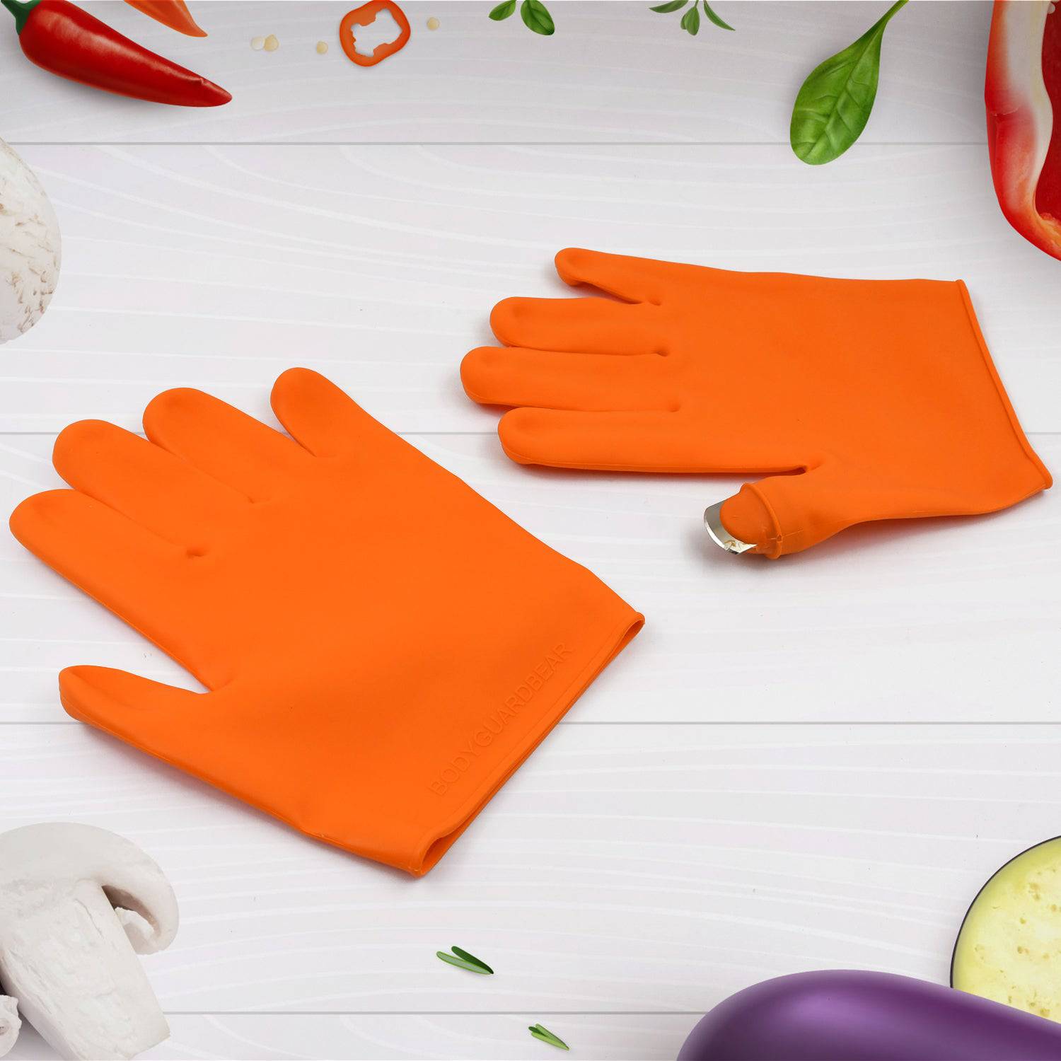 Gloves Silicone Thumb Knife Finger Protector Gears Cutting Vegetable Harvesting Knife - Superior eMart