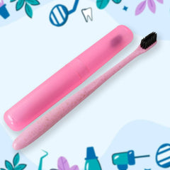 12985 Soft Toothbrush With Toothbrush Cover Cleaner Scraper For Men And Women Kids Adultsplastic Toothbrush Cover  Case  Holder (1 Pc  Mix Color) - Superior eMart