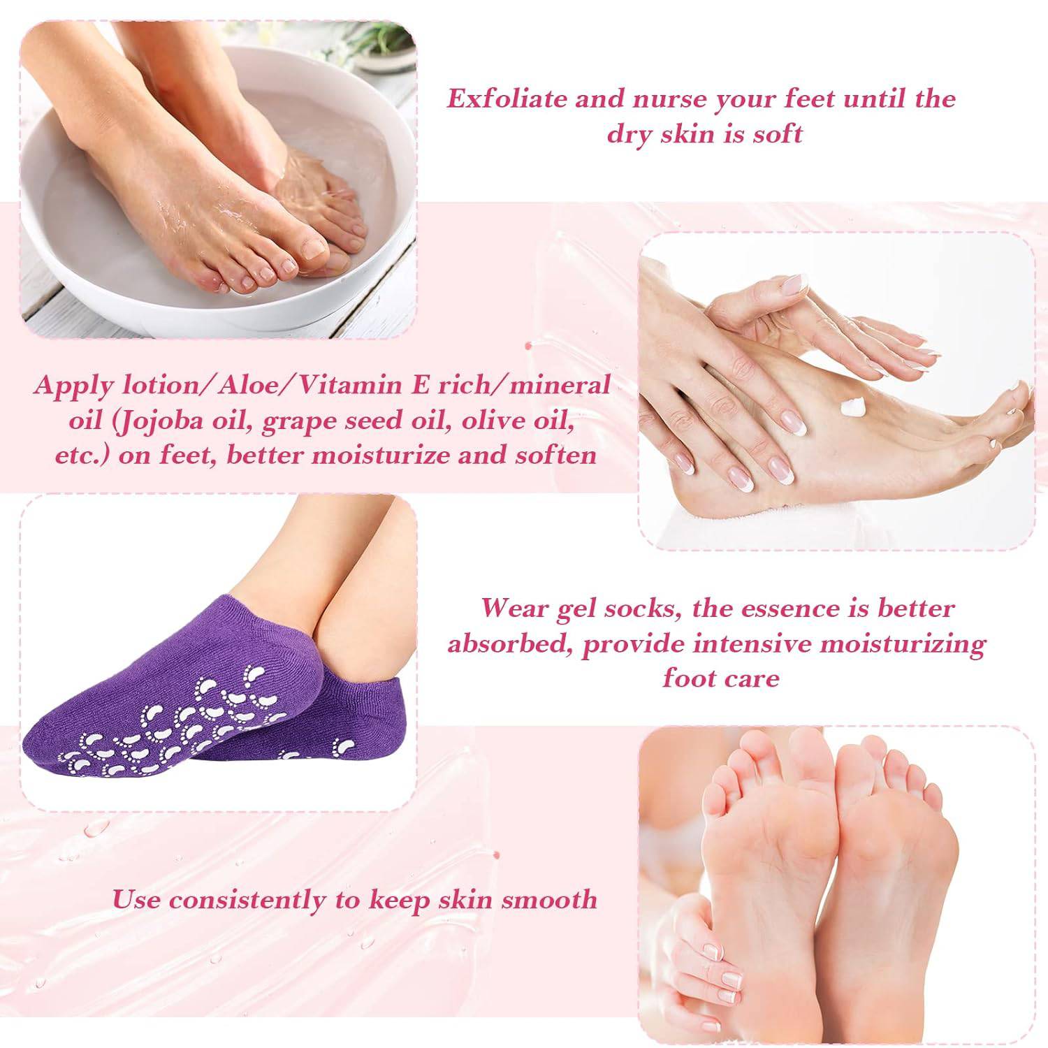 0520 Gel Socks Soft Socks For Repairing And Softening Dry Cracked Feet Skins Comfortable Socks (1 Pair) - Superior eMart