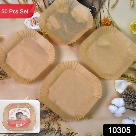 Square Air Fryer Disposable Paper Liner (50 Pcs Set  160mmx45mm)