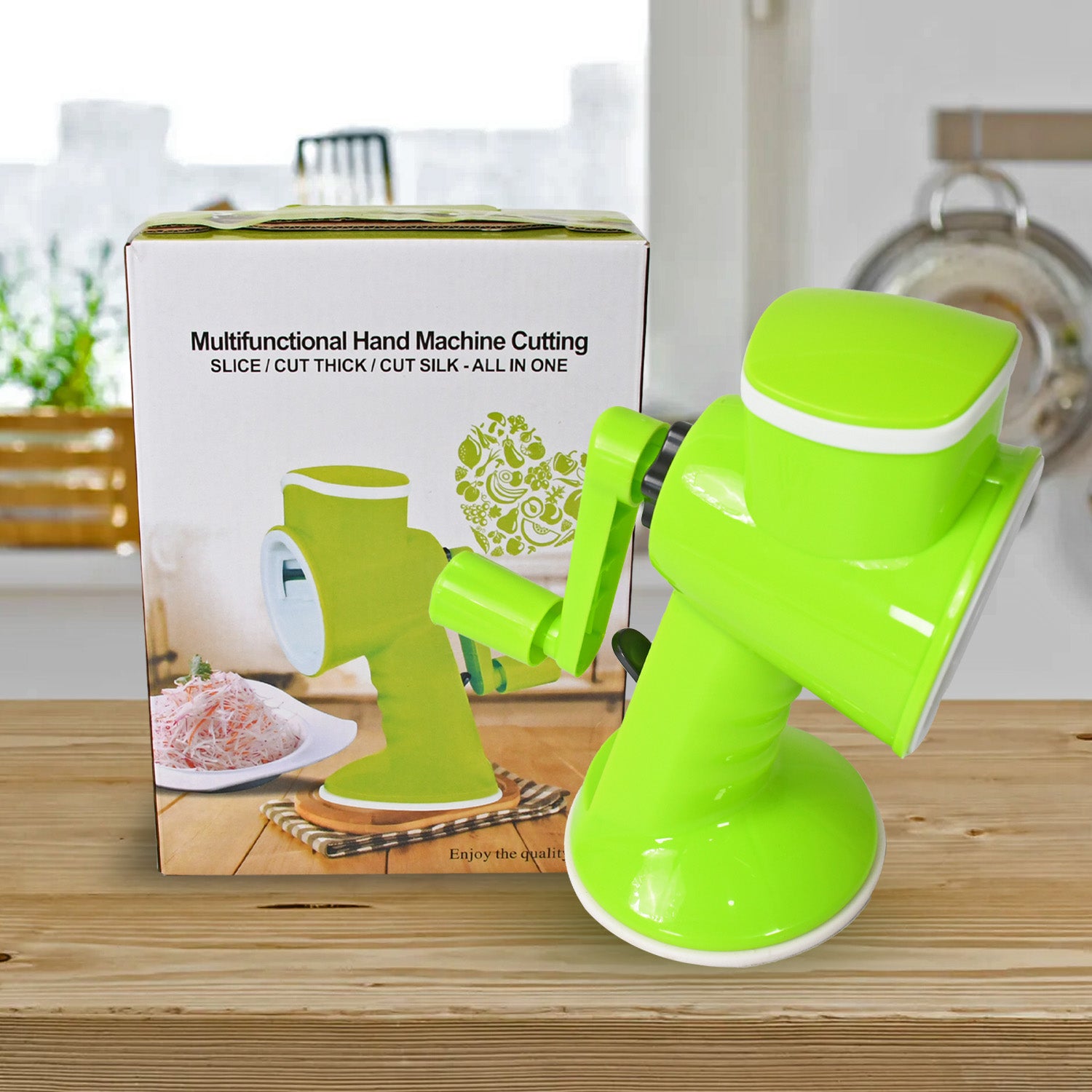 6 in 1 Multi functional Vegetable Cutter & Slicer Hand Machine Cutting, Slice, Cut Thick, Cut Silk All in one