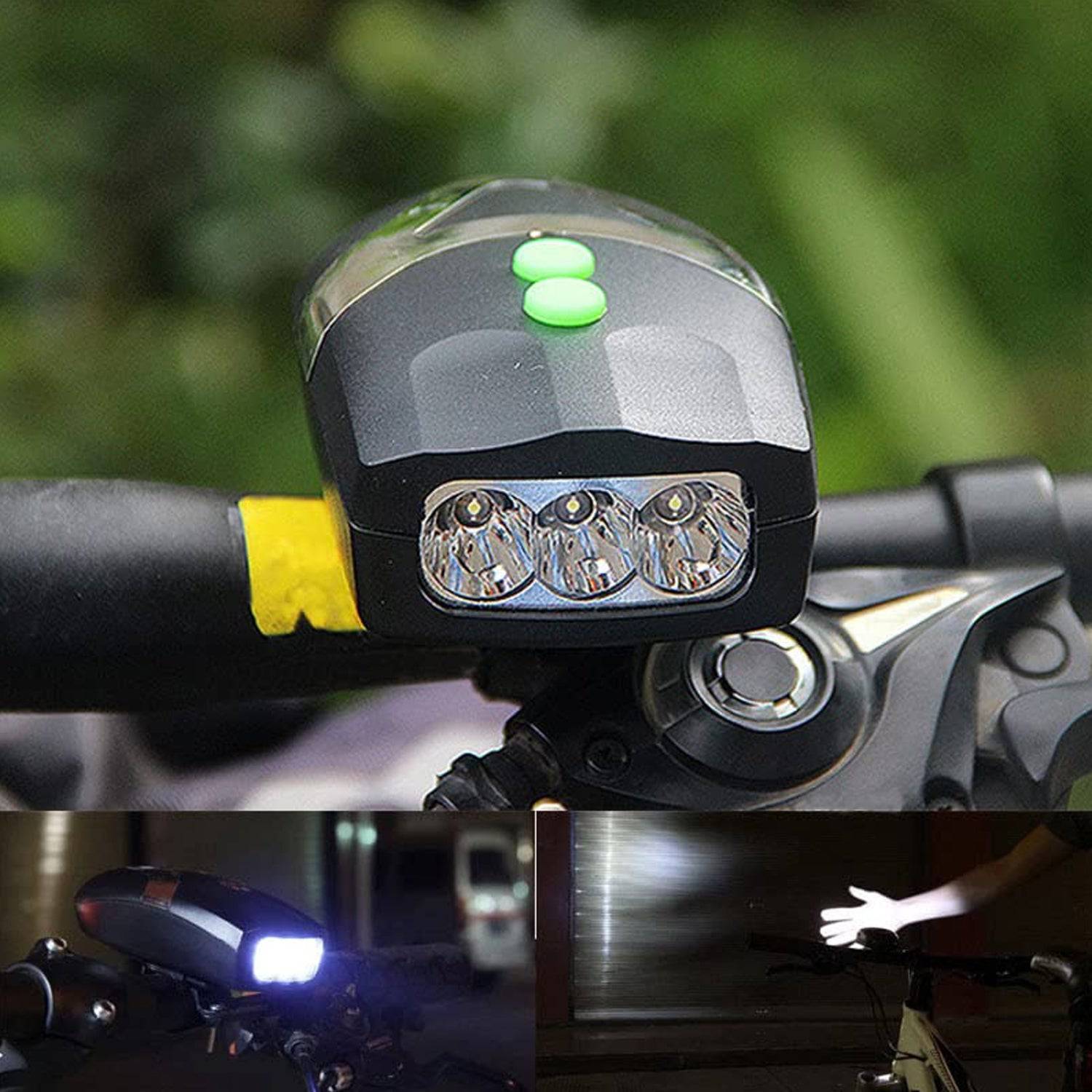 Bicycle 3 Led White Headlight Lamp (1 Pc  Battery Not Included) - Superior eMart