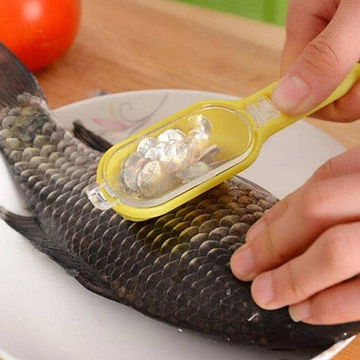 0112 Plastic Fish Scales Graters Scraper Fish Skin Brush Fish Cleaning Tool Scraping Scales Device With Cover Home Kitchen Cooking Tools 1 Pieces - Superior eMart