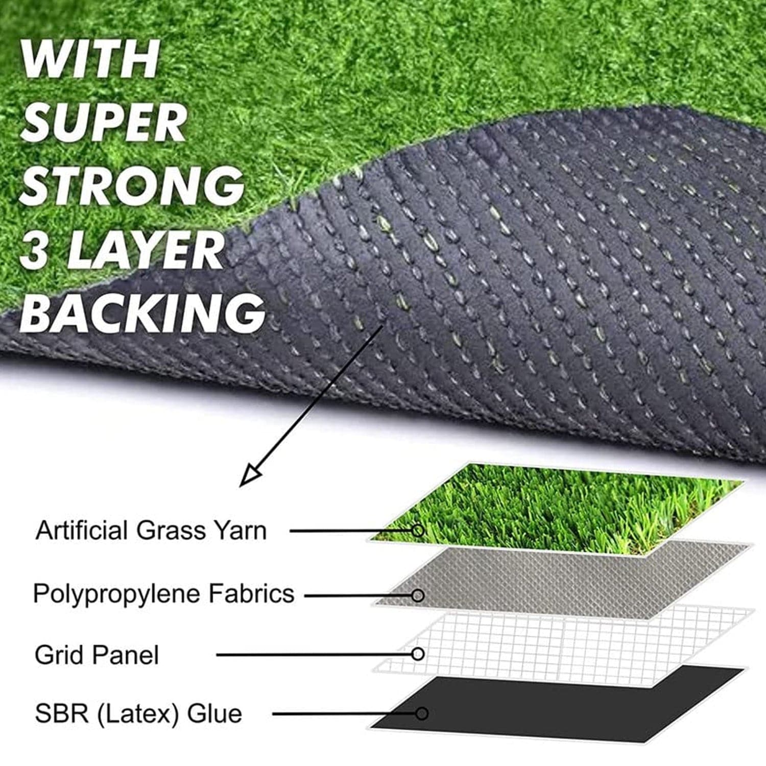 0612 Artificial Grass For Balcony Or Doormat Soft And Durable Plastic Turf Carpet 58x38cm - Superior eMart