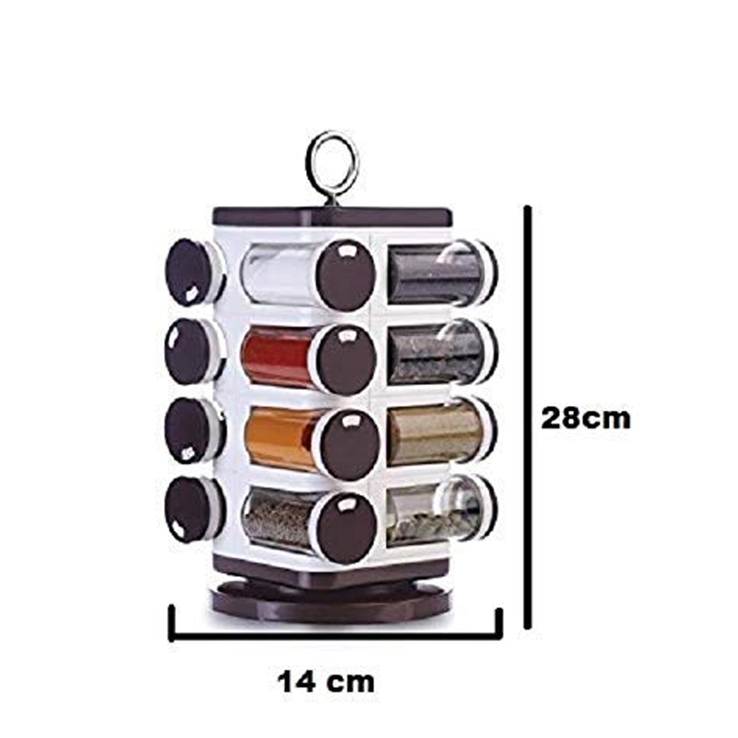 Multipurpose Revolving Spice Rack With 16 Pcs Dispenser each 100 ml Plastic Spice ABS Material 1 Piece Spice Set 1 Piece Spice Set