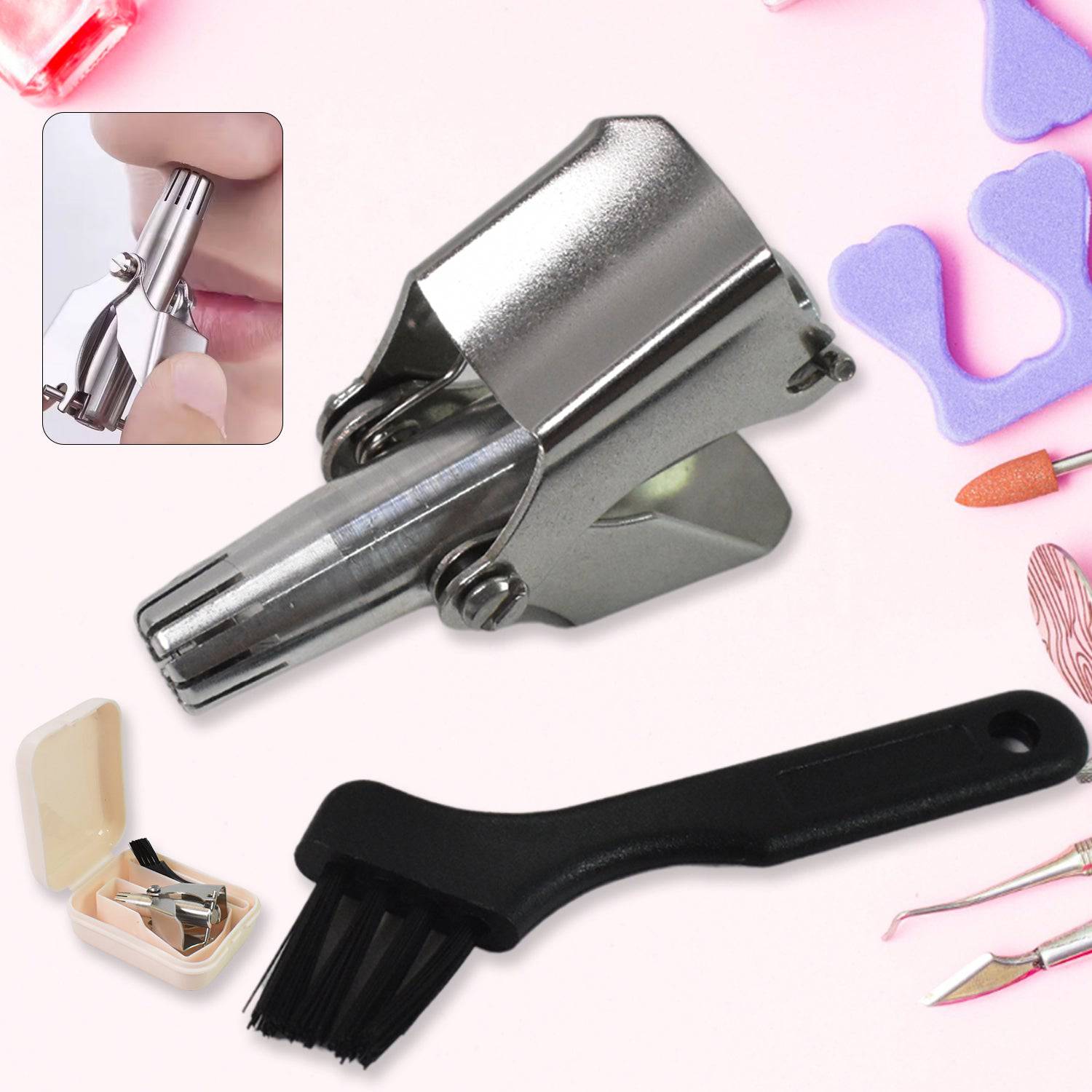 Nose Hair Clipper Stainless Steel Hair Remover (1 Pc  With Brush  Plastic Case) - Superior eMart