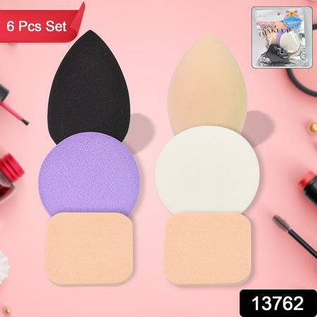 Makeup Sponges Set Perfect For Liquid Cream And Powder (6 Pcs Set) - Superior eMart