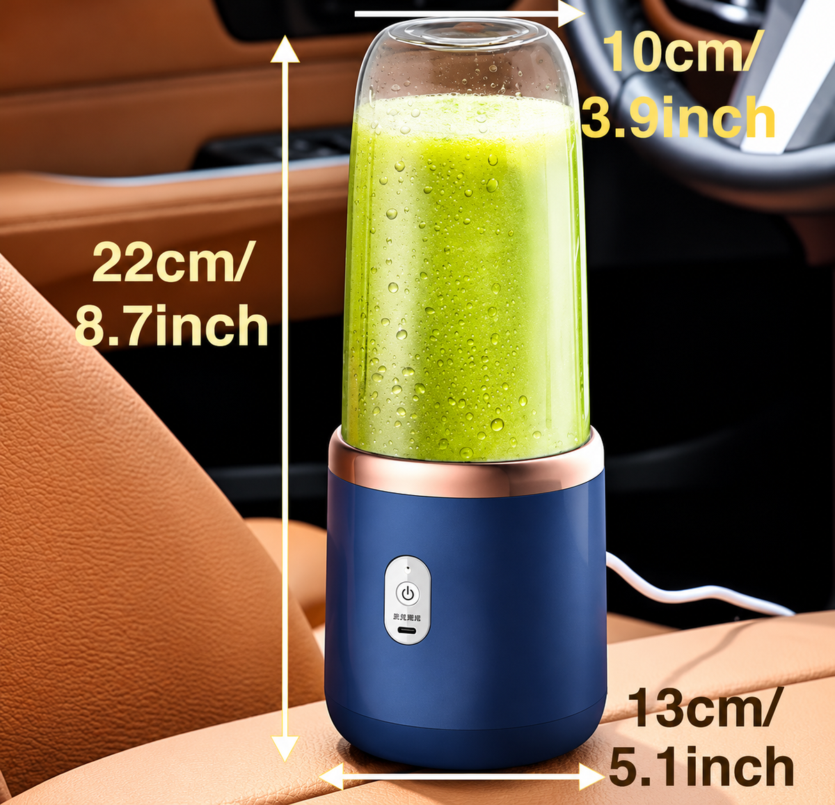 Portable USB Rechargeable Mini Juicer Blender with Travel Bottle, Electric Fruit Juice Maker, Smoothie & Milkshake Mixer for Home, Office & Gym