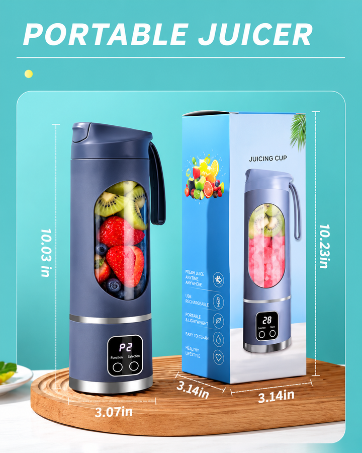 PortableBlender Electric Juicers Fruit Mixers USB Rechargeable Smoothie Mini Blender Personal Juicer 10 Blades 3 Gears With 1300 Mah Rechargeable Battery-Smoothie Juicer