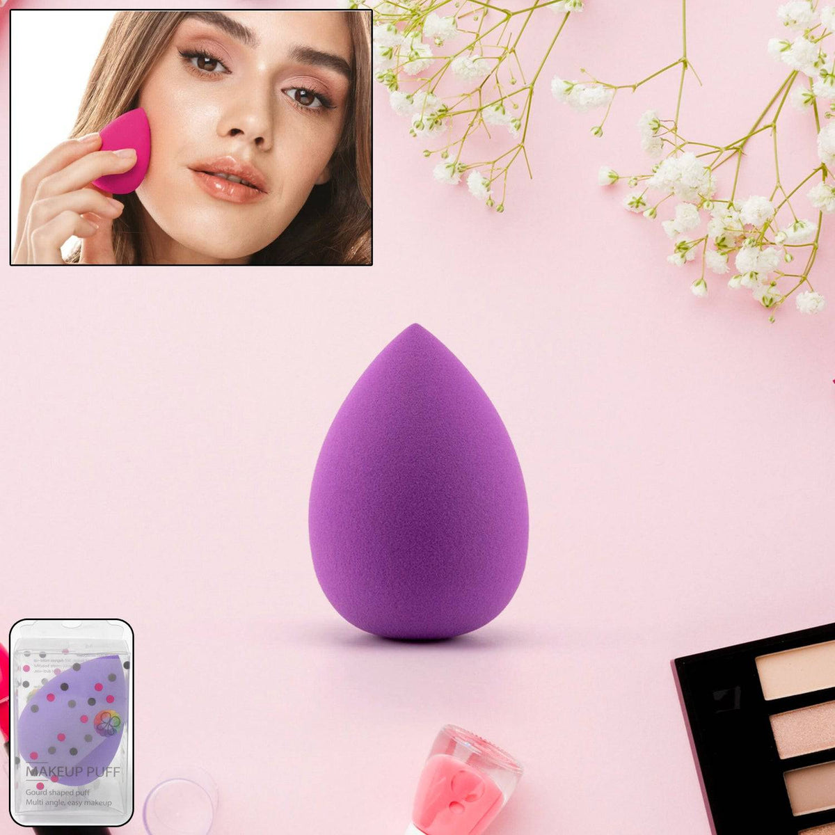 Makeup Sponge For Blending Liquid Foundations Powders And Creams (Multicolor  1 Pc) - Superior eMart