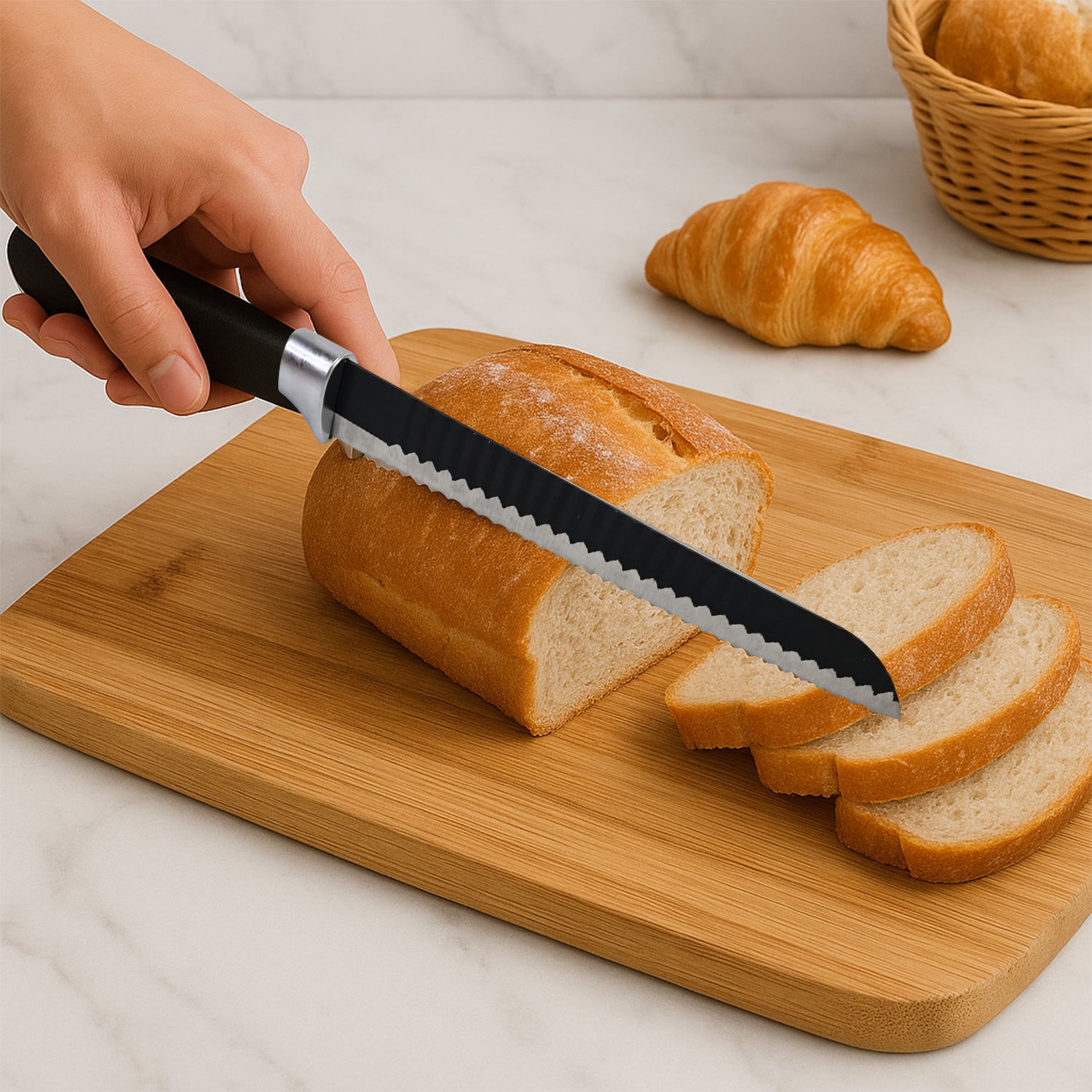 32 Cm Serrated Bread Knife With Ergonomic Handle