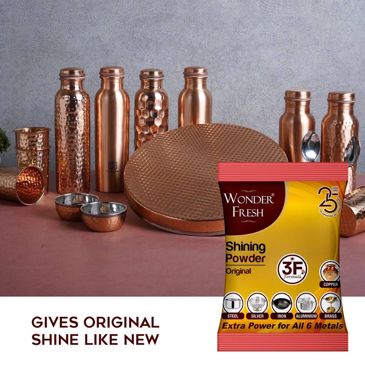 Shining Powder Cleans And Polishes Copper Brass Silver Aluminum Iron And Steel Removes Tarnish And Oxidation (200 Gm) - Superior eMart