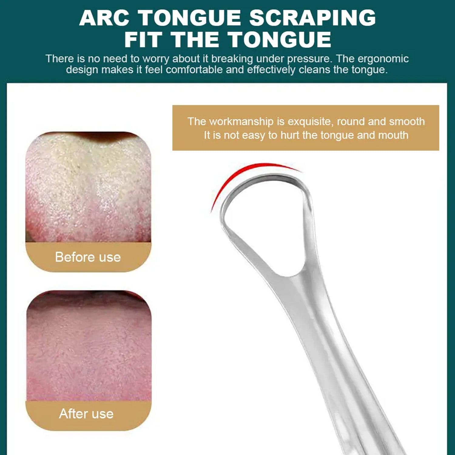 Stainless Steel Tongue Scraper Tongue Cleaners (1pc With Metal Case) - Superior eMart